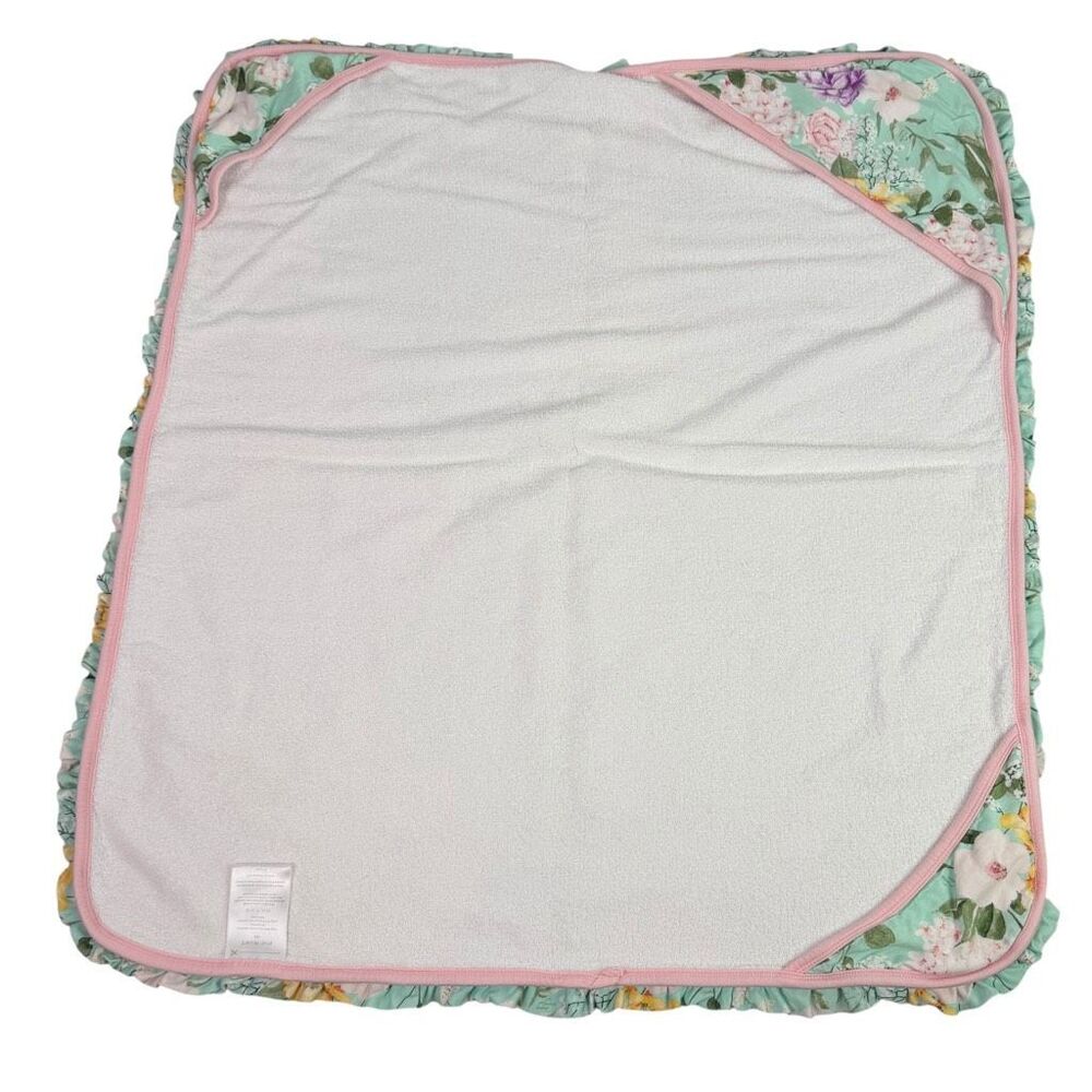 Posh Peanut Infant Hooded Bath Towel Green Floral